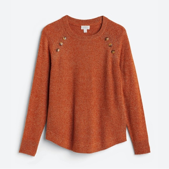 Stitch Fix l Market & Spruce Janice Textured Button Detail Raglan Sweater, Small - Picture 1 of 10